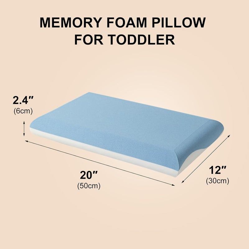 RESTIRY Toddler Pillow with Two-Sided Removable Pillowcase, Kids Memory Foam Pillow, Kids Pillow for Sleeping, Breathable and Cooling, 12x20 in ﻿ - Image 5